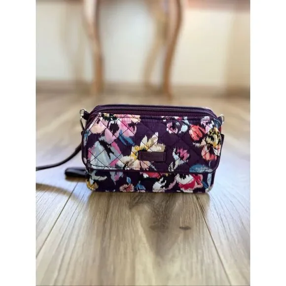 Vera Bradley RFID All In One Crossbody Wristlet in Indiana Rose Quilted Floral - Picture 6 of 11